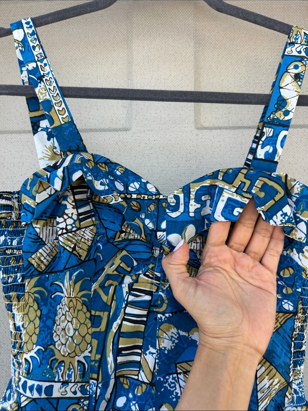Blue Pineapple Print Piece Romper - Picture 4 of 8